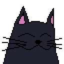 Dibujo de un gato antromorfizado sonriendo